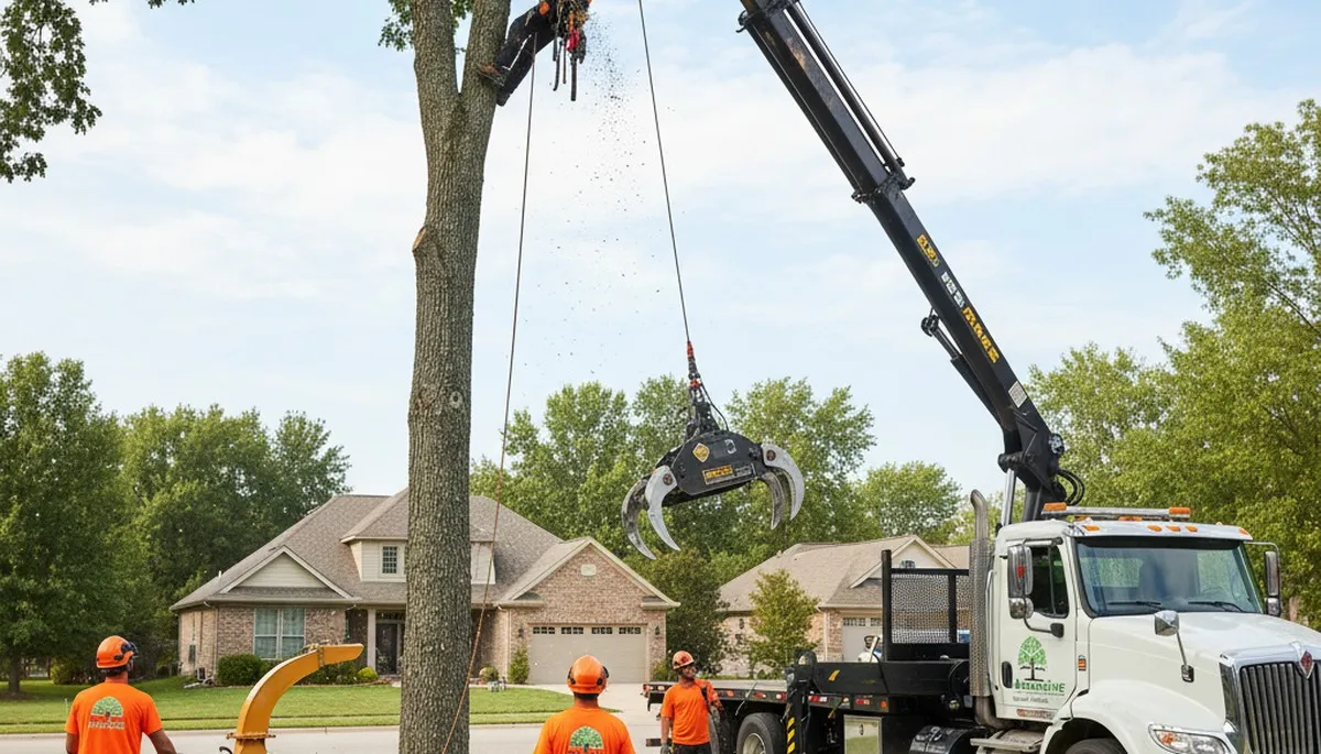 Professional tree removal service in Fort Lauderdale FL clearing storm-damaged palm trees