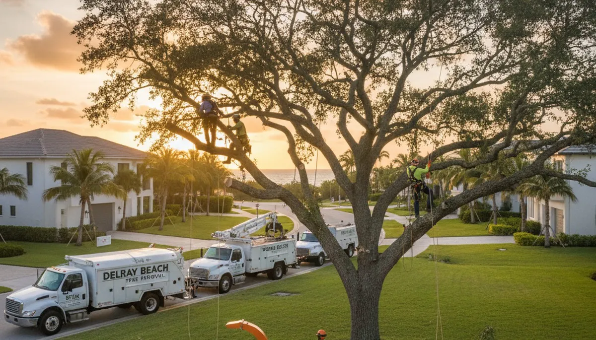 Professional tree removal service in Fort Lauderdale FL safely cutting and clearing large trees