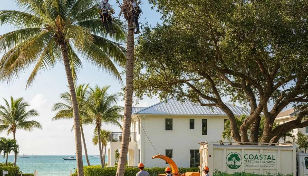 Professional tree removal service in Fort Lauderdale FL clearing large oak safely