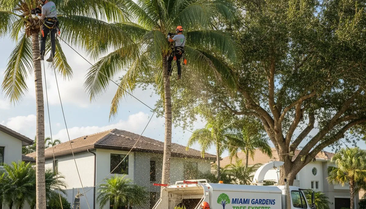 Professional tree removal service in Fort Lauderdale FL safely clearing large oak trees